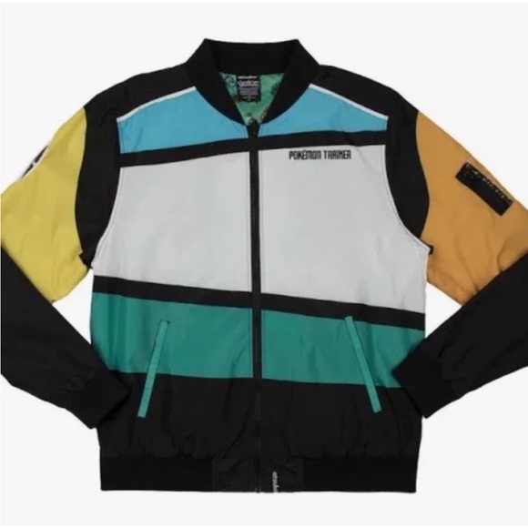 POKÉMON TRAINER COLOR-BLOCK BOMBER ATSUKO Size Small EC - Picture 1 of 16